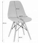 Zestaw stół okrągły TODI 80cm czarny + 4 krzesła OSAKA niebieskie