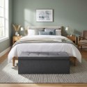 Pufa pikowana 111x38 cm ze schowkiem tapicerowana ława skrzynia ciemnoszara ModernHome ModernHome