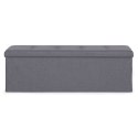 Pufa pikowana 111x38 cm ze schowkiem tapicerowana ława skrzynia ciemnoszara ModernHome ModernHome