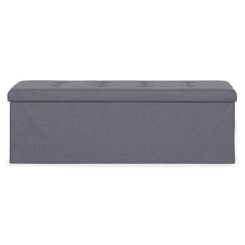 Pufa pikowana 111x38 cm ze schowkiem tapicerowana ława skrzynia ciemnoszara ModernHome ModernHome