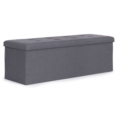 Pufa pikowana 111x38 cm ze schowkiem tapicerowana ława skrzynia ciemnoszara ModernHome ModernHome