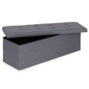 Pufa pikowana 111x38 cm ze schowkiem tapicerowana ława skrzynia ciemnoszara ModernHome ModernHome