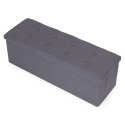 Pufa pikowana 111x38 cm ze schowkiem tapicerowana ława skrzynia ciemnoszara ModernHome ModernHome