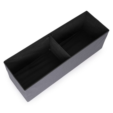 Pufa pikowana 111x38 cm ze schowkiem tapicerowana ława skrzynia ciemnoszara ModernHome ModernHome