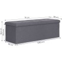 Pufa pikowana 111x38 cm ze schowkiem tapicerowana ława skrzynia ciemnoszara ModernHome ModernHome
