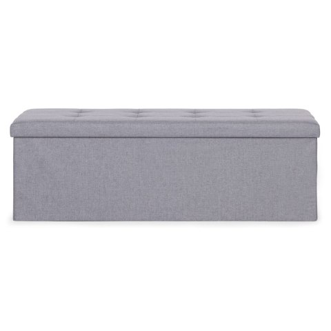 Pufa pikowana 111x38 cm ze schowkiem tapicerowana ława skrzynia jasnoszara ModernHome ModernHome