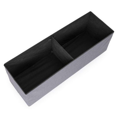 Pufa pikowana 111x38 cm ze schowkiem tapicerowana ława skrzynia jasnoszara ModernHome ModernHome