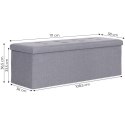 Pufa pikowana 111x38 cm ze schowkiem tapicerowana ława skrzynia jasnoszara ModernHome ModernHome