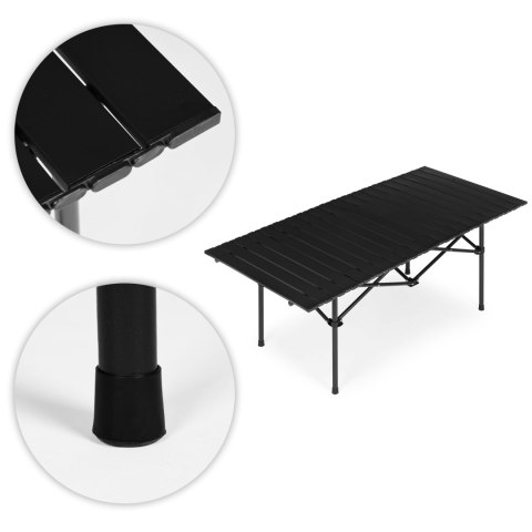 Stolik turystyczny składany 120x55 cm kempingowy z torbą czarny MultiGarden MultiGarden