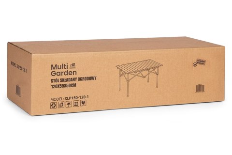 Stolik turystyczny składany 120x55 cm kempingowy z torbą czarny MultiGarden MultiGarden