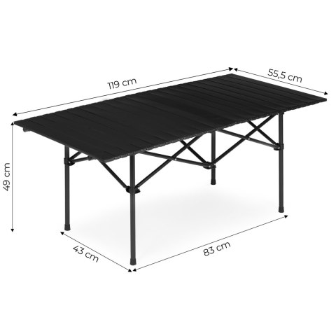 Stolik turystyczny składany 120x55 cm kempingowy z torbą czarny MultiGarden MultiGarden