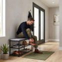 Szafka na buty z siedziskiem regał ławka tapicerowana 80 cm 2 półki ModernHome ModernHome