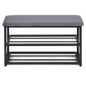 Szafka na buty z siedziskiem regał ławka tapicerowana 80 cm 2 półki ModernHome ModernHome