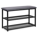 Szafka na buty z siedziskiem regał ławka tapicerowana 80 cm 2 półki ModernHome ModernHome