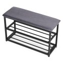 Szafka na buty z siedziskiem regał ławka tapicerowana 80 cm 2 półki ModernHome ModernHome