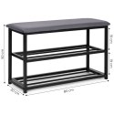 Szafka na buty z siedziskiem regał ławka tapicerowana 80 cm 2 półki ModernHome ModernHome