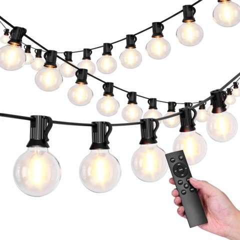 Girlanda ogrodowa świetlna łańcuch 30x LED 20m 9 trybów lampki ogrodowe 9W Bauerkraft