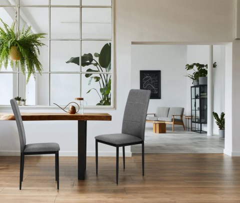 Komplet 4 krzeseł krzesło do jadalni i salonu szare ModernHome ModernHome