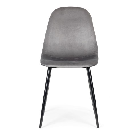 Komplet 4 krzeseł welurowych krzesło do jadalni i salonu szare ModernHome ModernHome