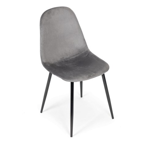 Komplet 4 krzeseł welurowych krzesło do jadalni i salonu szare ModernHome ModernHome