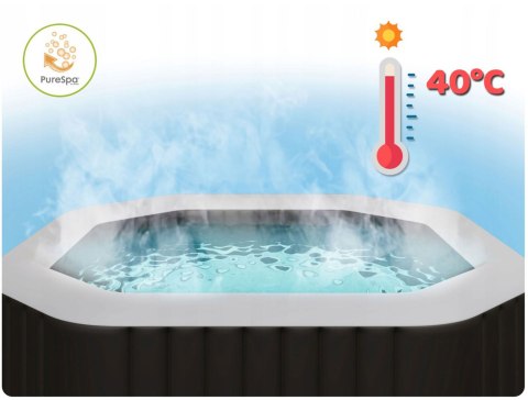 Nadmuchiwane SPA kwadratowe basen z hydromasażem 6 os. 196x71 cm akcesoria premium INTEX 28452 INTEX