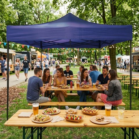Pawilon ogrodowy eventowy automatyczny samorozkładalny namiot 3x3 m niebieski MultiGarden MultiGarden