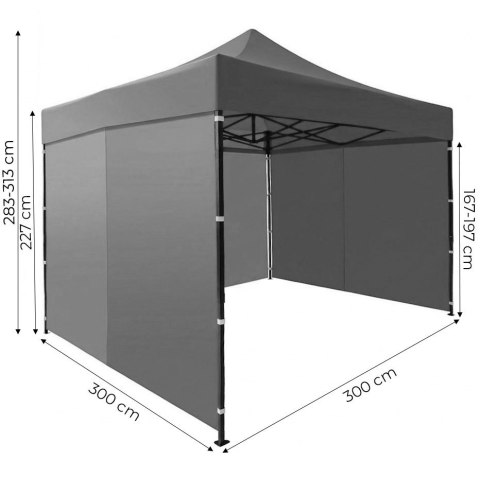 Pawilon ogrodowy eventowy automatyczny samorozkładalny namiot 3x3 m szary MultiGarden MultiGarden