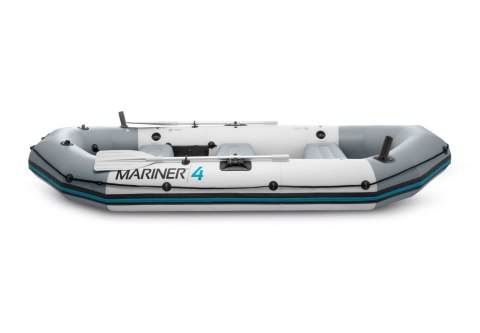 Ponton dmuchany Mariner 4 dla 4 osób wiosła pompka uchwyty na wędkę i silnik INTEX 68376 INTEX