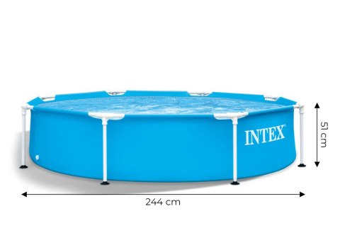 Basen ogrodowy stelażowy okrągły 244x51 cm Metal Frame INTEX 28205 INTEX