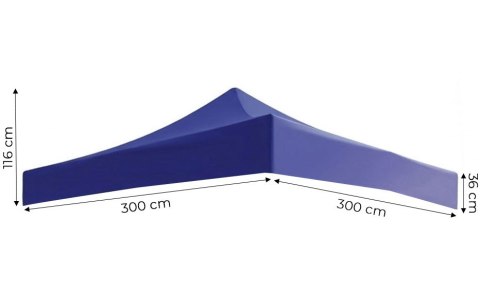Dach poszycie 3x3 m do namiotu pawilonu ogrodowego 420D PVC niebieski MultiGarden MultiGarden