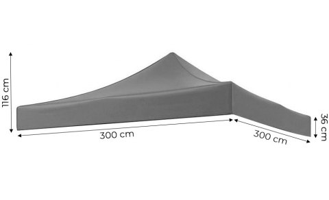 Dach poszycie 3x3 m do namiotu pawilonu ogrodowego 420D PVC szary MultiGarden MultiGarden