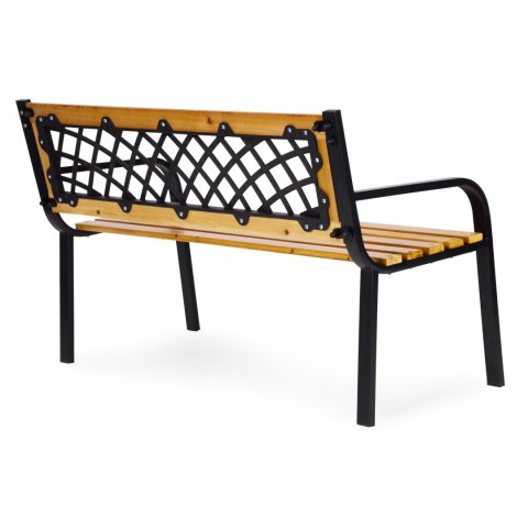 Drewniana ławka ogrodowa z ażurowym oparciem 118x52 cm parkowa MultiGarden MultiGarden