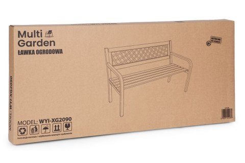 Drewniana ławka ogrodowa z ażurowym oparciem 118x52 cm parkowa MultiGarden MultiGarden