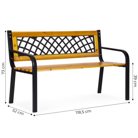 Drewniana ławka ogrodowa z ażurowym oparciem 118x52 cm parkowa MultiGarden MultiGarden