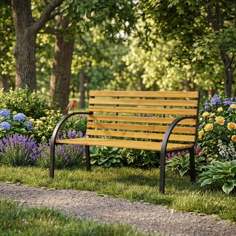 Drewniana ławka ogrodowa z oparciem 122x57 cm parkowa MultiGarden MultiGarden