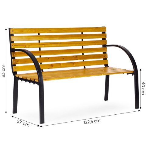 Drewniana ławka ogrodowa z oparciem 122x57 cm parkowa MultiGarden MultiGarden