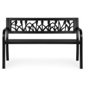 Ławka ogrodowa z dekoracyjnym oparciem 120x50 cm metalowa parkowa czarna MultiGarden MultiGarden