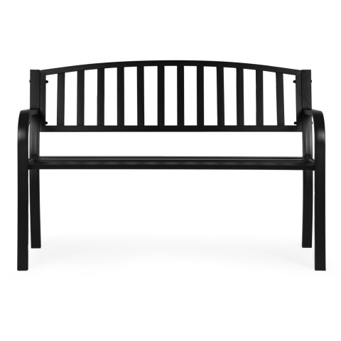 Ławka ogrodowa z oparciem 120x50 cm metalowa parkowa czarna MultiGarden MultiGarden