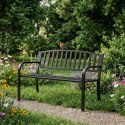 Ławka ogrodowa z oparciem 120x50 cm metalowa parkowa czarna MultiGarden MultiGarden