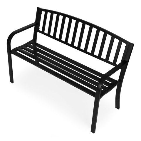 Ławka ogrodowa z oparciem 120x50 cm metalowa parkowa czarna MultiGarden MultiGarden