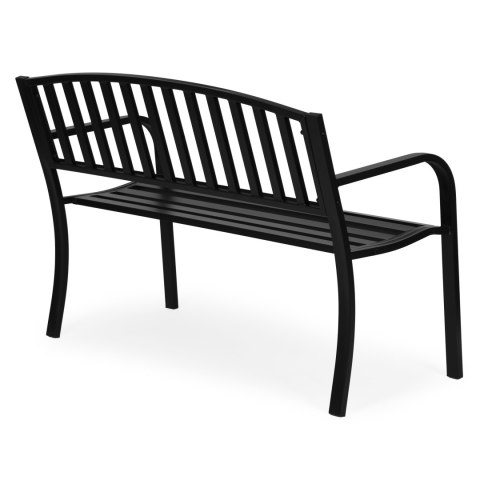 Ławka ogrodowa z oparciem 120x50 cm metalowa parkowa czarna MultiGarden MultiGarden