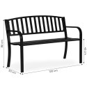 Ławka ogrodowa z oparciem 120x50 cm metalowa parkowa czarna MultiGarden MultiGarden