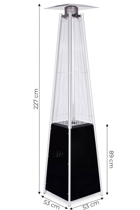 Ogrzewacz parasol gazowy grzejnik 13 kW szklany na ogród patio reduktor wąż pokrowiec MultiGarden MultiGarden