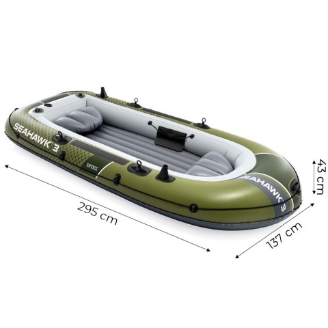 Ponton dmuchany Seahawk 3 3-osobowy pompka 2 wiosła INTEX 66333 INTEX