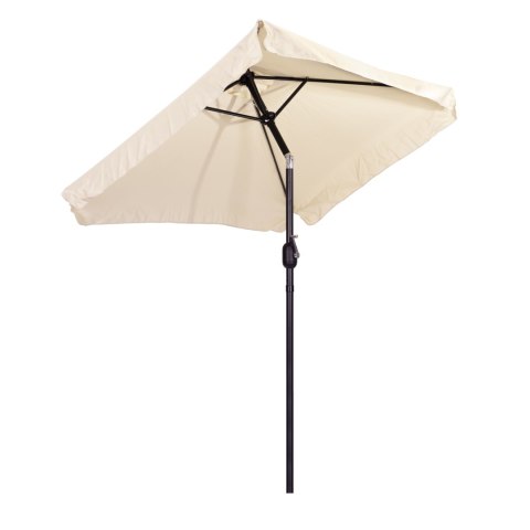 Prostokątny duży parasol ogrodowy skośny łamany z korbą beżowy 200x140 cm MultiGarden MultiGarden
