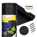 Agrowłóknina czarna agrotkanina UV 135g mata antychwastowa 1,1x50m kołki MulltiGarden MultiGarden