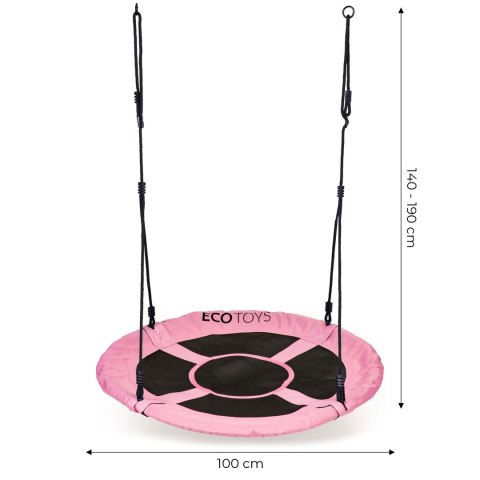 Huśtawka ogrodowa bocianie gniazdo 100 cm różowa ECOTOYS ECOTOYS