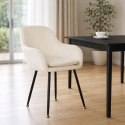 Krzesło tapicerowane welurowe nowoczesne do jadalni salonu kremowe ModernHome ModernHome