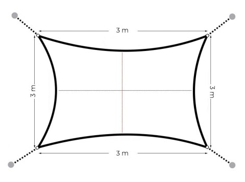 Kwadratowy żagiel przeciwsłoneczny 3x3 m daszek wodoodporny beżowy MultiGarden MultiGarden