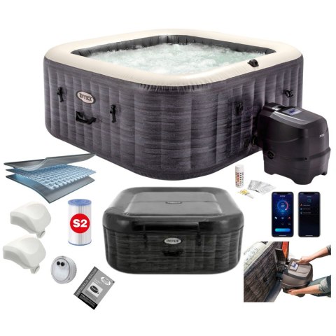 Nadmuchiwane SPA kwadratowe basen z hydromasażem 4 os. 175x71 cm akcesoria premium INTEX 28450 INTEX